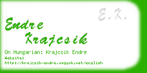 endre krajcsik business card